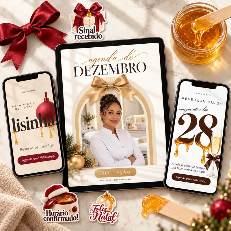 Catálogo de dezembro para depiladora com os quatro bônus do Plano Completo